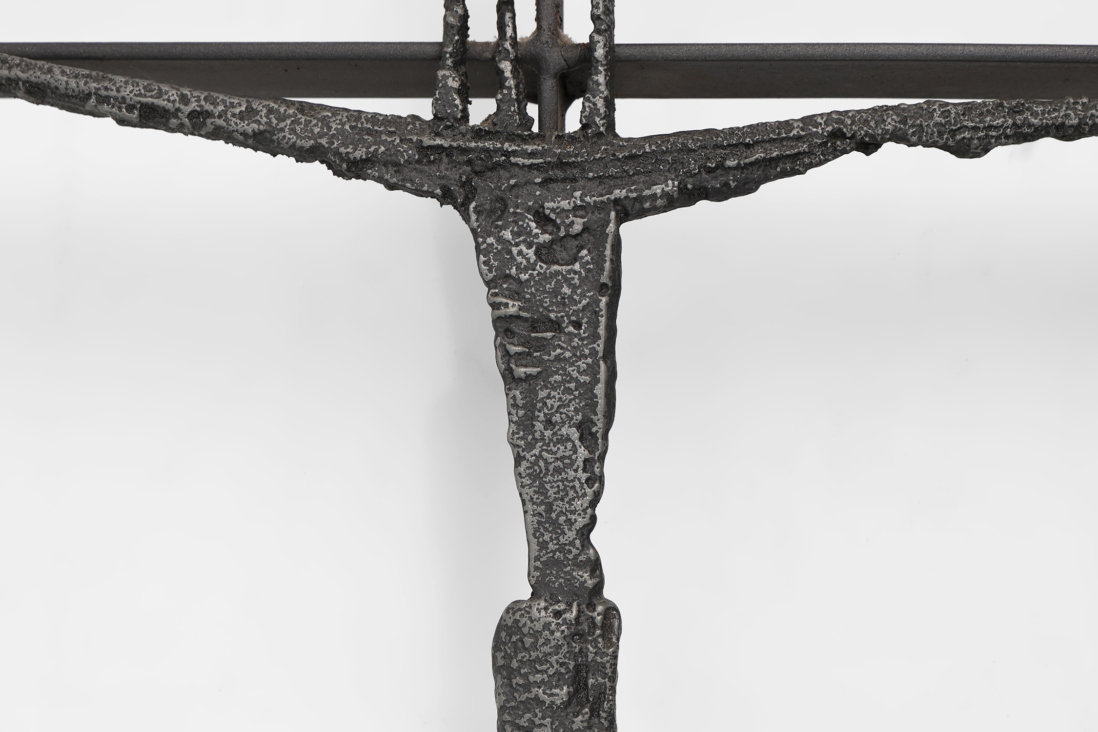 Brutalist Welded-Iron Crucifix Wall Sculpture by Pia Manu, Mid-20th Centurythumbnail